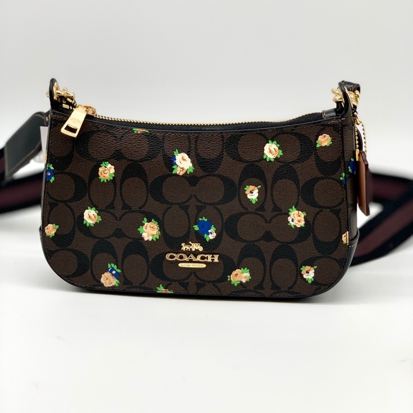 Coach 
Jes Baguette In Signature Canvas With Vintage Mini Rose Print - Picture 2 of 10